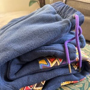 PATAGONIA Men’s Synchilla Patch Bottoms Aztec Fleece Pants Sweatpants; Size L